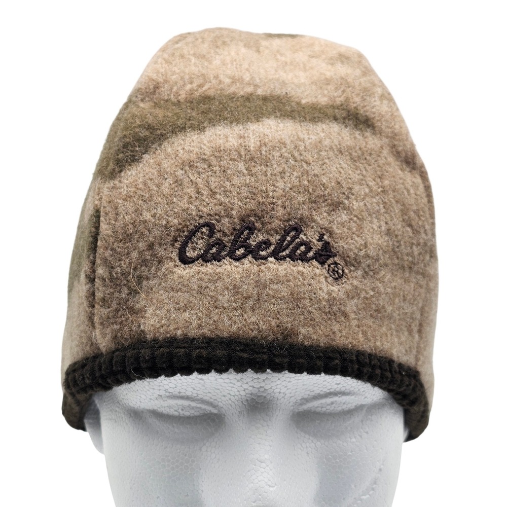 Cabelas Wooltimate Camo Wool Blend Cap Hat Beanie with Logo Hunting One Size OS